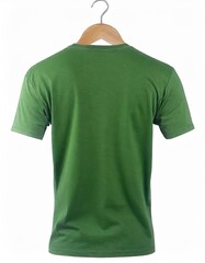 Wall Mural - green t shirt front and back view, isolated on white background. Ready for your mock up design template 