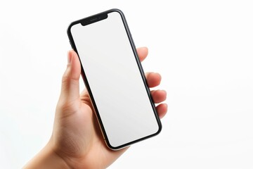 Blank Smartphone Mockup on Hand created with Generative AI