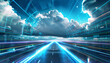 A virtual cloud abstraction that demonstrates the speed and reliability of cloud computing technology, ensuring efficient and secure operation of virtual resources.