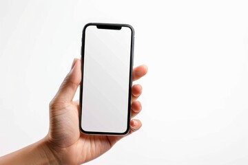 Blank Smartphone Mockup on Hand created with Generative AI
