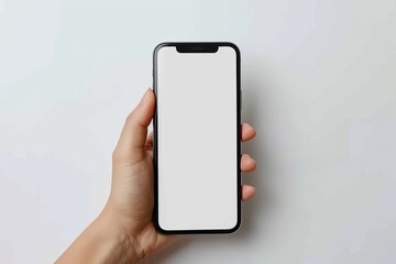 Blank Smartphone Mockup on Hand created with Generative AI