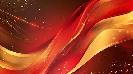 Abstract red and gold wavy background. Abstract wavy metallic background in red and gold colors