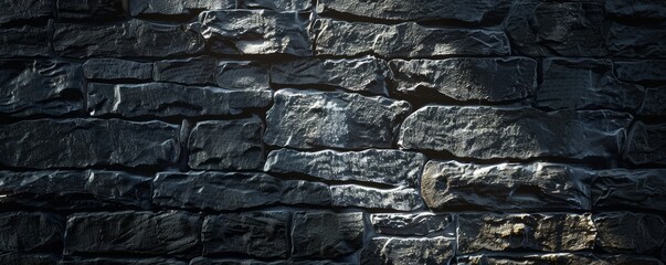 Wall Mural - Textured stone wall in dramatic lighting