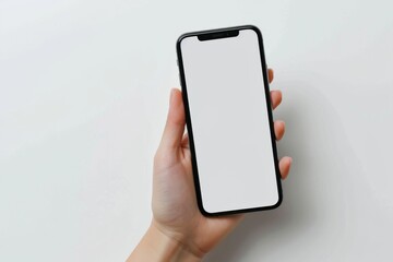 Blank Smartphone Mockup on Hand created with Generative AI