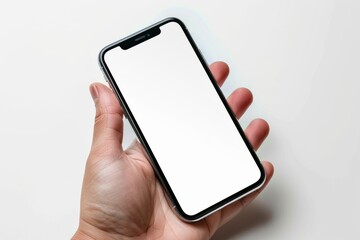 Blank Smartphone Mockup on Hand created with Generative AI