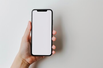 Blank Smartphone Mockup on Hand created with Generative AI