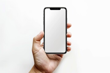 Blank Smartphone Mockup on Hand created with Generative AI