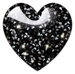 PNG  Black heart gemstone jewelry white background. AI generated Image by rawpixel.