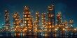 Illuminated Night: Spectacular Oil Refinery