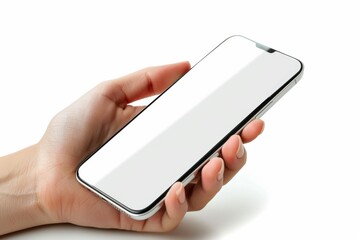 Blank Smartphone Mockup on Hand created with Generative AI