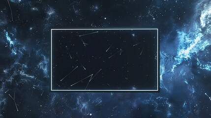 Wall Mural - Make your designs shine like constellations with this empty frame mockup against a starry sky.