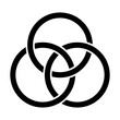 Emblem of the Trinity, three interlaced circles, an ancient Christian symbol, representing the union of the coeternal and consubstantial persons the Father, the Son Jesus Christ and the Holy Spirit.