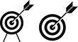 Target with arrow icon set. Archery target with arrow. Archery target with arrow isolated on transparent background. Bullseye concept vector illustration. 