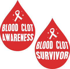 Blood clot survivor Awareness. Template for background, banner, card, poster.