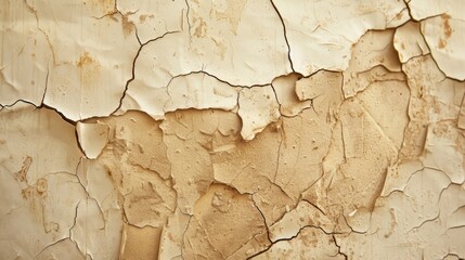 Poster - Vintage or aged cracked light painted wallpaper texture