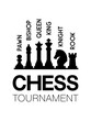 A dynamic vector illustration of a set of chess pieces, ideal for promoting your upcoming chess competition