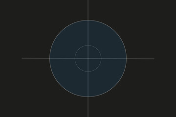 Target icon, sniper symbol isolated on black background, Crosshair and aim stylized vector illustration for web design