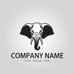 Elephant head logo company design vector image on the white background