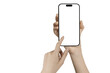 © vovan - a phone  in a hand on a transparent background in PNG format
