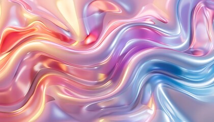 Wall Mural - abstract background with a smooth wavy pattern in pink and blue