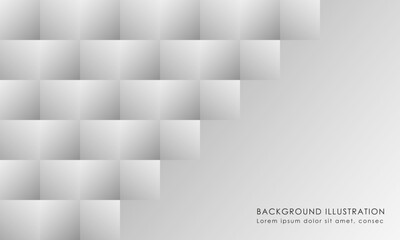 Wall Mural - Abstract geometric background. White and gray color 3d render Vector illustration for your design.