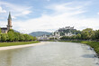 Blick auf die Altstadt vom Müllnersteg in Salzburg