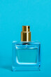 Perfume on blue background