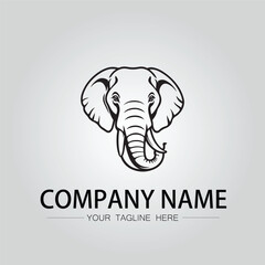 Elephant head logo company design vector image on the white background