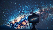 Photography of the Milky Way in the starry sky, for astronomy, posters, backdrops, backgrounds, magazines, travel.