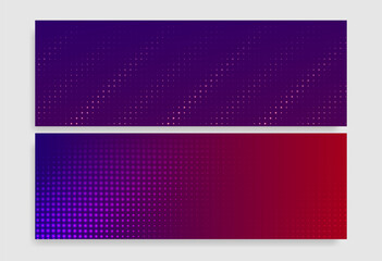 Blue-Red Geometric Wallpapers Halftone Banners