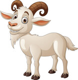 Fototapeta Pokój dzieciecy - Cartoon happy goat cartoon on white background