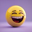 Laughing Tears Emoticon Icon Create an emoticon in vibrant yellow, AI Generative