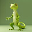 Light Green Gecko Develop a 3D gecko icon in light green, AI Generative
