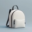 Minimalist Backpack Create a 3D icon of a sleek and minimalistic backpack with clean lines and a monochrome design, AI Generative