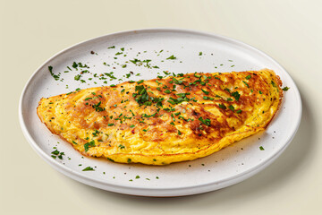 a plate with a omelet on it