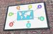 Global connection concept on a billboard