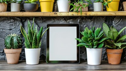 Tablet with blank screen. Perfect for presentation of website design and mockup.