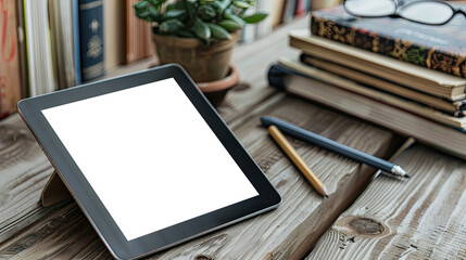 Tablet with blank screen. Perfect for presentation of website design and mockup.