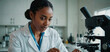 Black woman, test tube or happy scientist with tablet for pharmaceutical research, innovation or medicine.