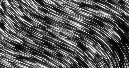 Wall Mural - curve wavy particle lines moving and flowing in one direction. abstract grey color particles line mo