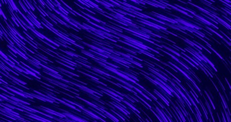 Wall Mural - curve wavy particle lines moving and flowing in one direction. abstract blue color particles line mo