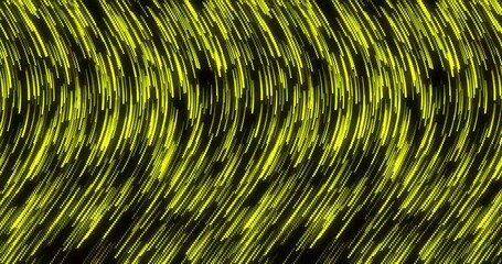 Wall Mural - curve wavy particle lines moving and flowing in one direction. abstract yellow color particles line 