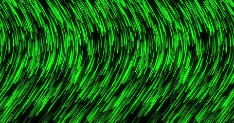 Wall Mural - curve wavy particle lines moving and flowing in one direction. abstract green color particles line m