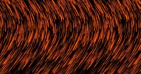 Wall Mural - curve wavy particle lines moving and flowing in one direction. abstract orange color particles line 