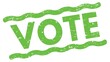VOTE text on green lines stamp sign.