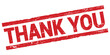 THANK YOU text on red rectangle stamp sign.