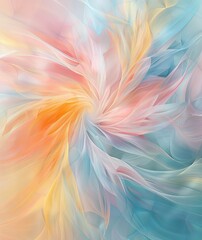 Poster - A mesmerizing abstract swirl in pastel colors evoking a sense of movement and softness