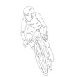 sketch of a man riding a bicycle on a white background vector