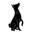 dog silhouette on white background vector