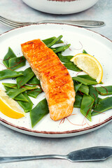 Wall Mural - Grilled salmon fillet